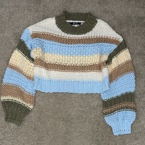 Miss Lola Multicolor Striped Knit Sweater